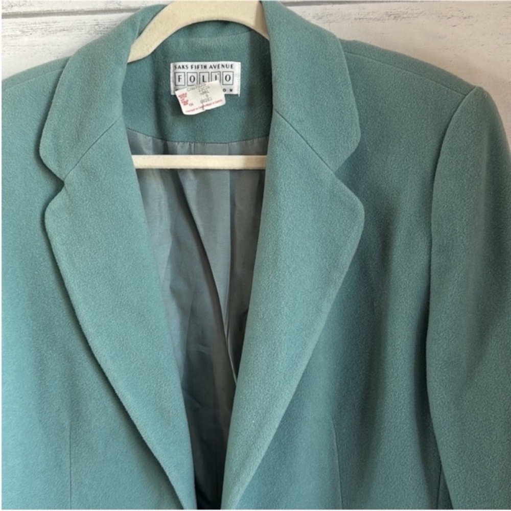 Vintage Saks Fifth Avenue Cashmere /Wool Blazer Coat - Picture 2 of 7